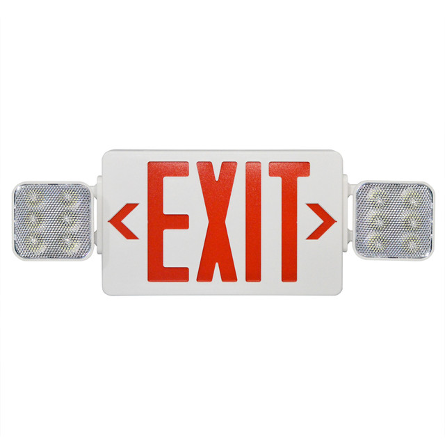 2 HEAD LED EXIT RED COMBO 4W 120-277V