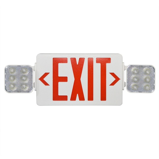[EXIT0051] 2 HEAD LED EXIT RED COMBO 4W 120-277V