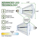 LED COB POST TOP 50W 5K 100-277V