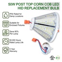 LED COB POST TOP 50W 5K 100-277V