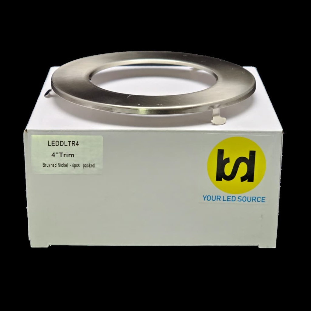 4 Inch LED Thin Down Light With J-Box, 4000K CCT 10 Watts 650 Lumens, 120V Dimmable, Includes Chrome Trim Ring (4 Pack)