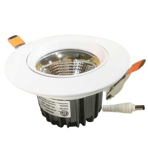 [DL5080] LED DOWN LIGHT RECESS 4" GIMBAL 15W 4K JBOX 120V DIM